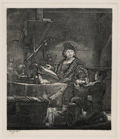 Jan Uytenbogaert (1606-84 ; The Goldweigher), gravure de Rembrandt van Rijn