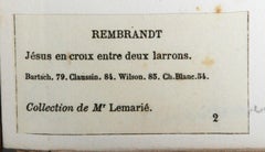 Jesus en Croix Entre Deux Larrons (B79), Heliogravure on laid paper by Rembrandt