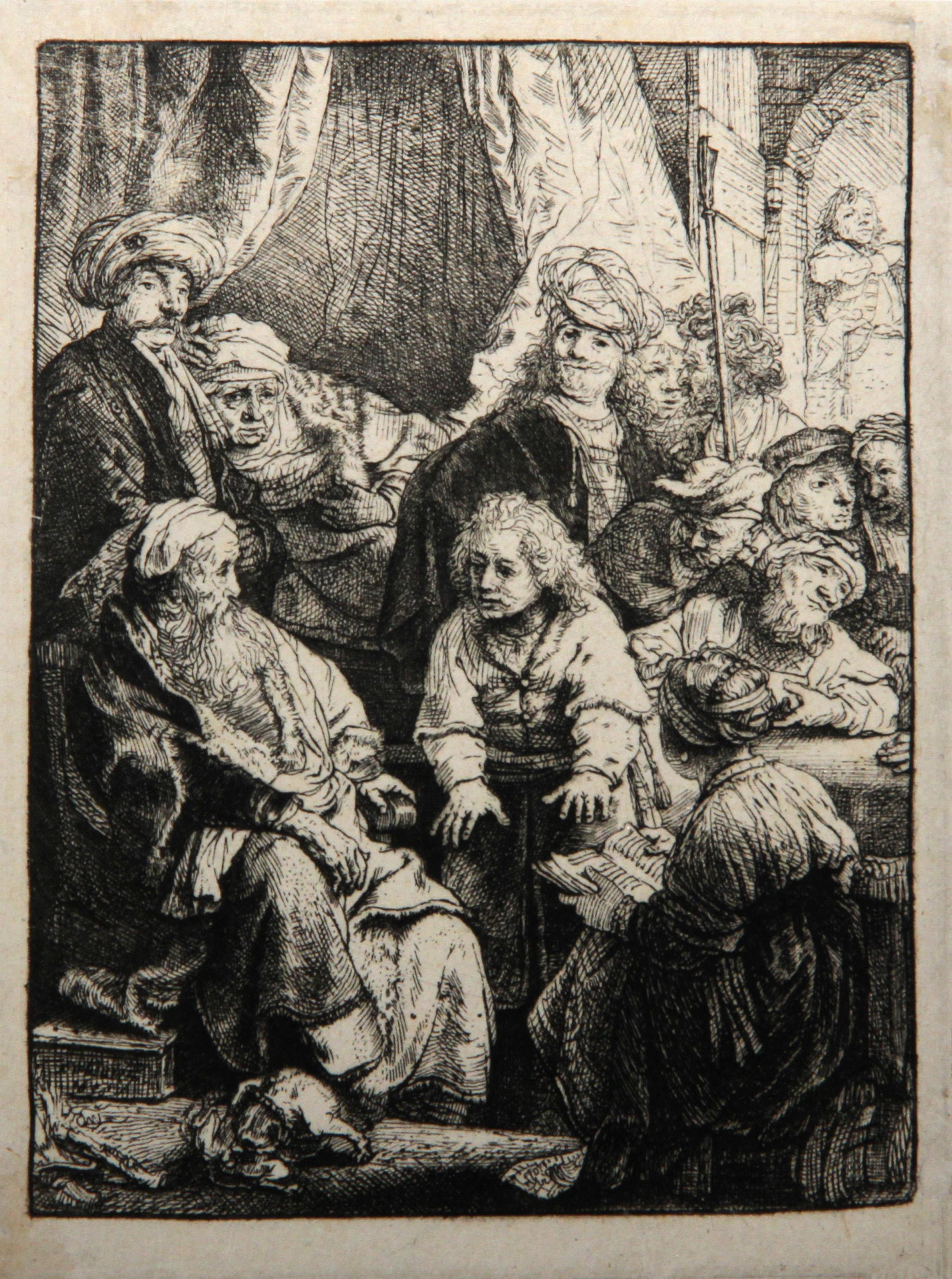 Künstler: Rembrandt van Rijn, nach Amand Durand, Niederländer (1606 - 1669) -  Joseph Racontant Ses Songes (B37), Jahr: 1878 (von Original 1638), Medium: Heliogravüre, Größe: 4.75  x 3.5 in. (12.07  x 8,89 cm), Drucker: Amand Durand, Beschreibung: