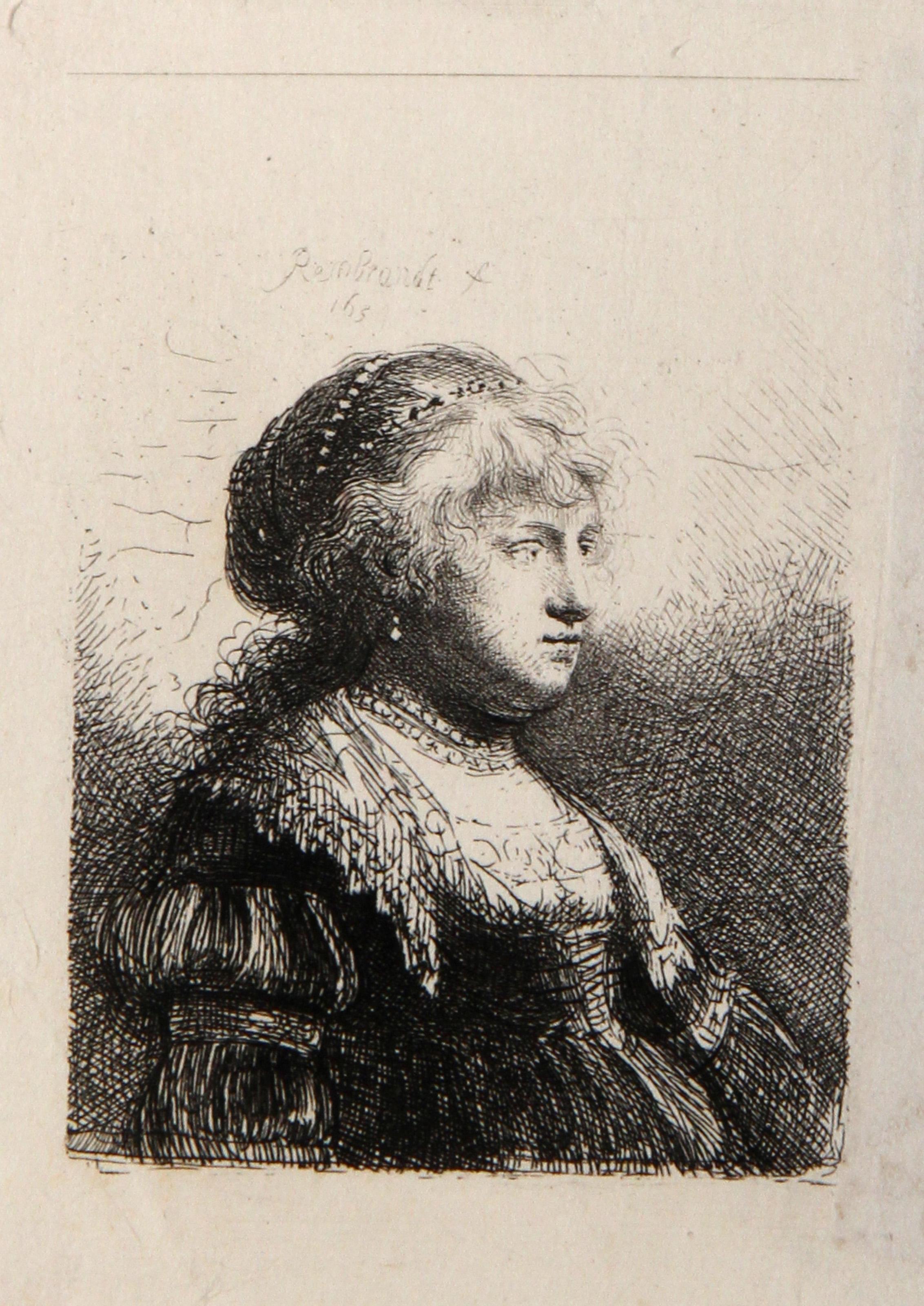 La Jeune Femme de Rembrandt Coiffer en Cheveux (B347), Heliogravure - Print by Rembrandt van Rijn