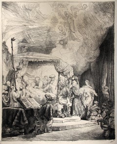 La Mort de la Vierge (B99), Heliogravure de Rembrandt van Rijn