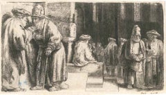 La Synagogue des Juifs - Original Etching by Rembrandt - 1648