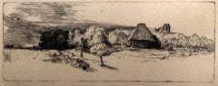 Paisaje con árboles y edificios agrícolas (B223), Heliograbado de Rembrandt van Rijn