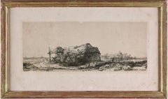 Landscape with a cottage and a haybarn (1641), Rembrandt engraving