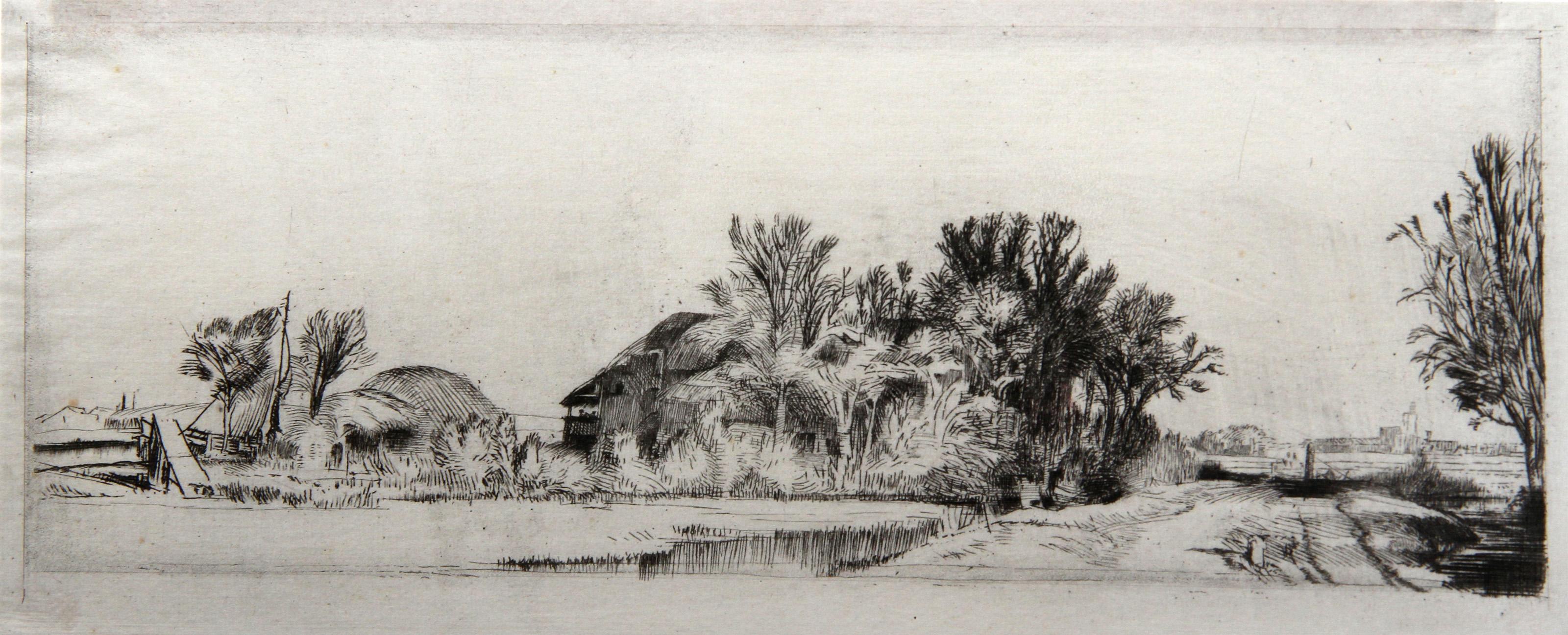  Rembrandt van Rijn, After by Amand Durand, Dutch (1606 - 1669) - Le Canal (B221), Year: 1878 (of original 1652), Medium: Heliogravure, Size: 3  x 8.25 in. (7.62  x 20.96 cm), Printer: Amand Durand, Description: French Engraver and painter Charles