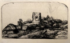 Le Paysage à la Tour Carree Bartsch (B218), Heliogravure de Rembrandt van Rijn