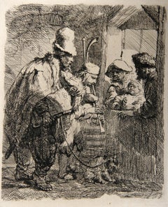 Antique Les Musiciens Ambulants (B119), Heliogravure by Rembrandt van Rijn