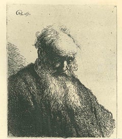Old Man with Long White Beard - Etching After Rembrandt - 19th Century
