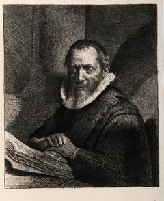 Antique Portrait de Jean Corneille Sylvius (B266), Heliogravure by Rembrandt van Rijn