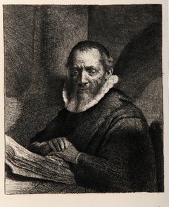 Retrato de Jean Corneille Sylvius (B266), Heliograbado de Rembrandt van Rijn