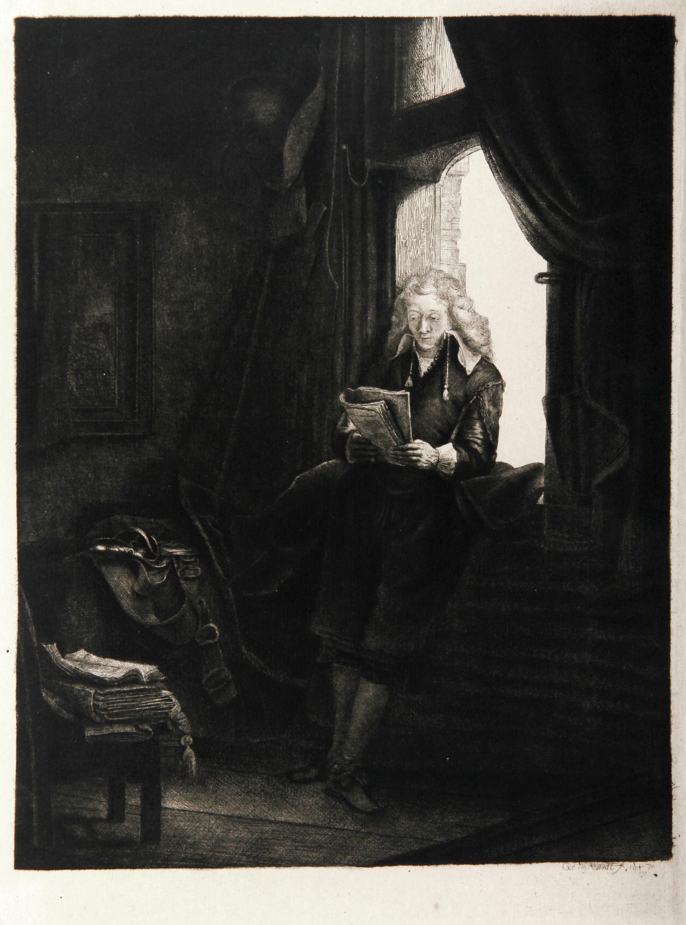 Rembrandt van Rijn, (After) Amand Durand, Holandés (1606 - 1669) -  Retrato del burgomaestre Jan Six (B285). Año: 1878 (del original 1647), Medio: Heliograbado, Tamaño: 9,5  x 7.5 in. (24.13  x 19,05 cm), Impresor: Amand Durand, Descripción: El