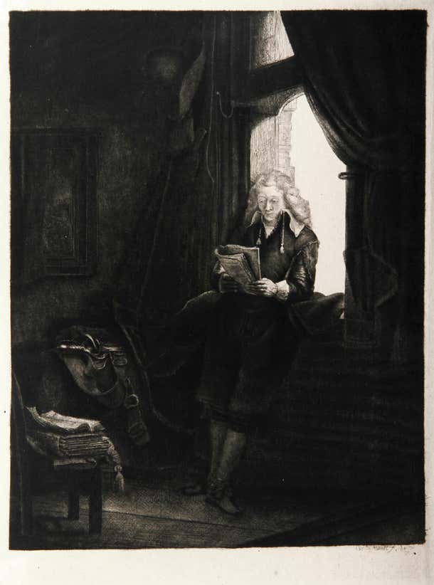 Jan Van Rijn Portrait du Bourgmestre Jan Six, Heliogravure Etching by Rembrandt van ...