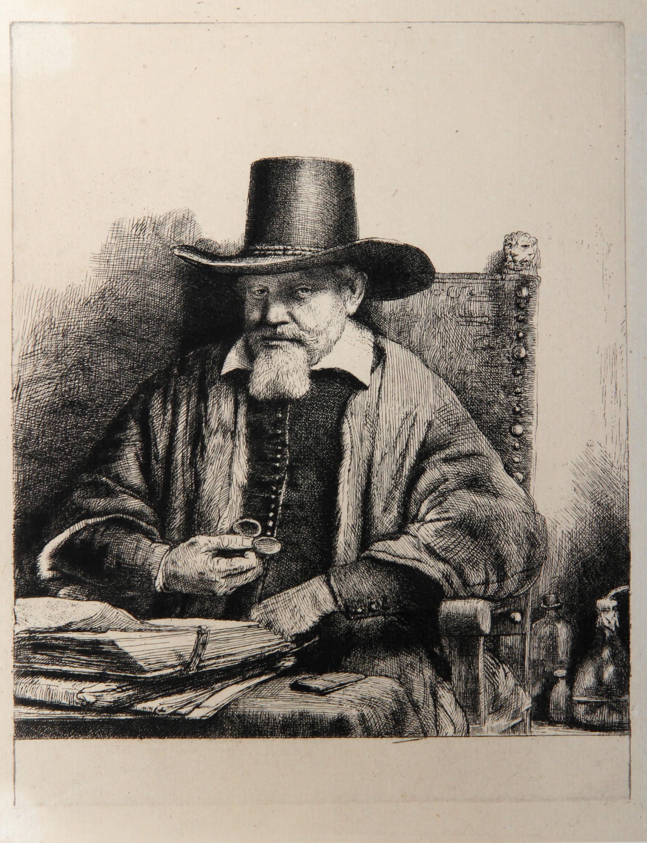 Rembrandt van Rijn, (After) Amand Durand, Holandés (1606 - 1669) -  Retrato del doctor Petrus Van Tol (B284). Año: 1878 (del original 1656), Medio: Heliograbado, Tamaño: 11  x 7,75 pulg. (27,94  x 19,69 cm), Impresor: Amand Durand, Descripción: El