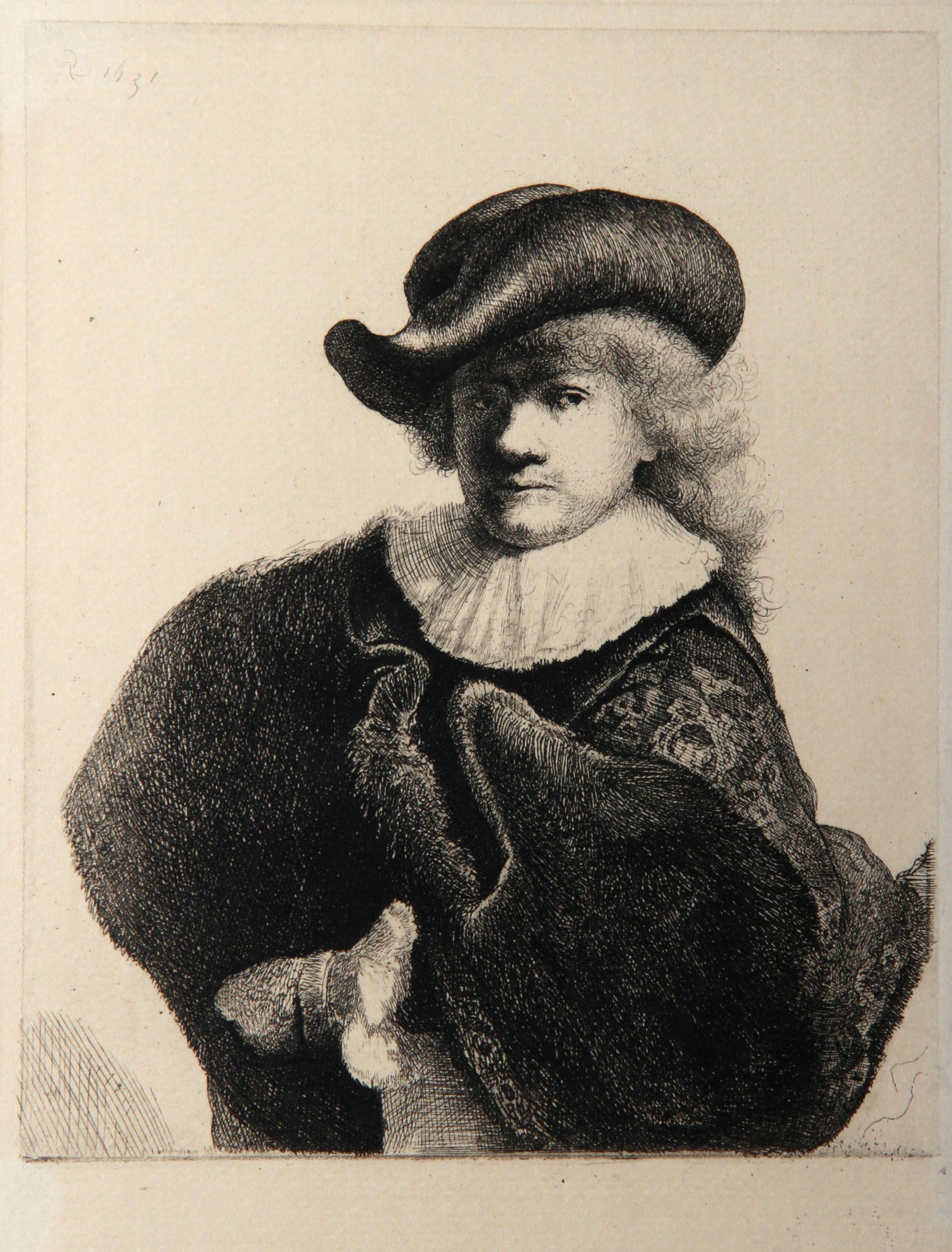 Rembrandt van Rijn, After by Amand Durand, Dutch (1606 - 1669) -  Rembrandt au Chapeau Rond  (B7). Year: 1878 (of original 1631), Medium: Heliogravure, Size: 5.75  x 5.25 in. (14.61  x 13.34 cm), Printer: Amand Durand, Description: French Engraver