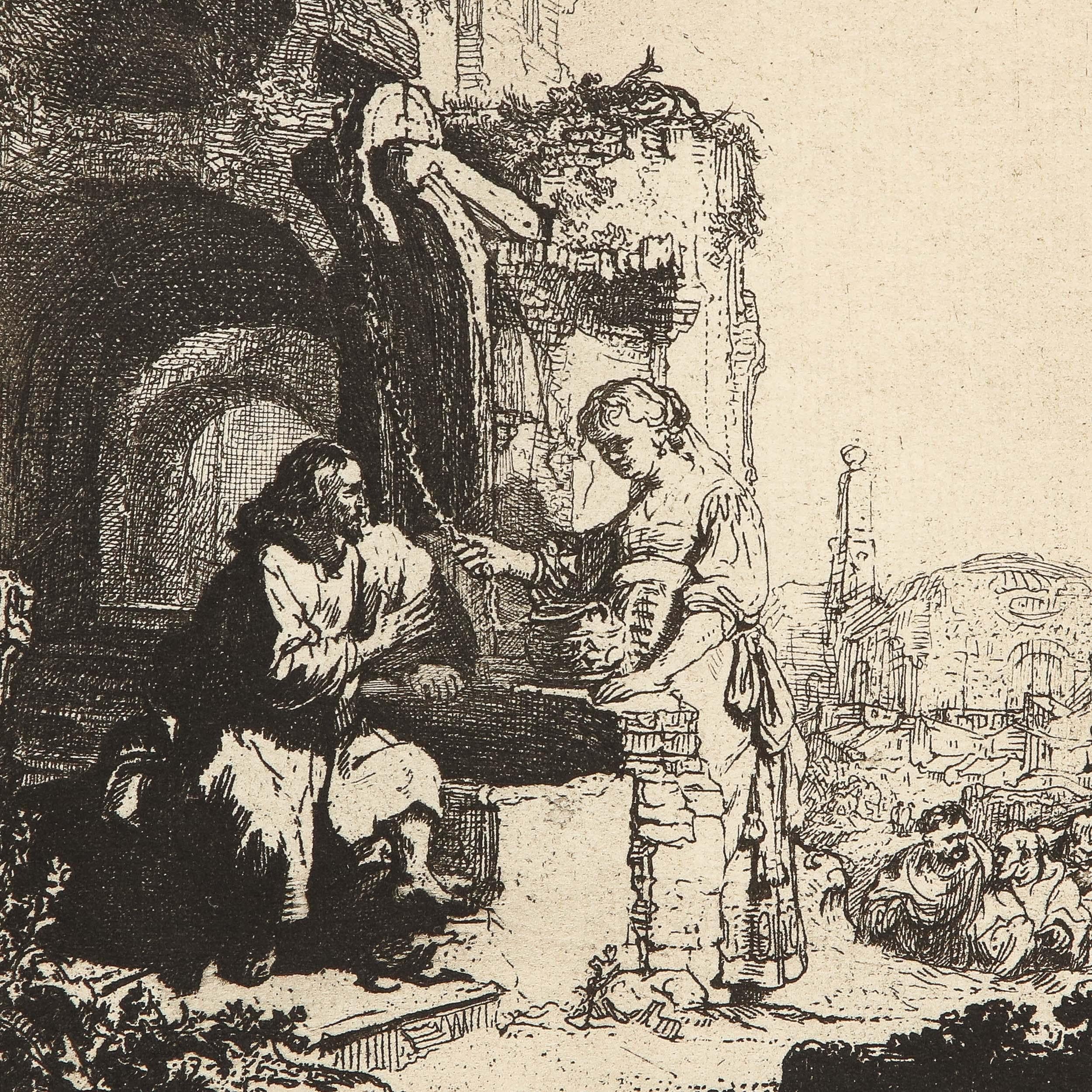 Rembrandt, Christ and the Woman of Samaria, Among Ruins 1
