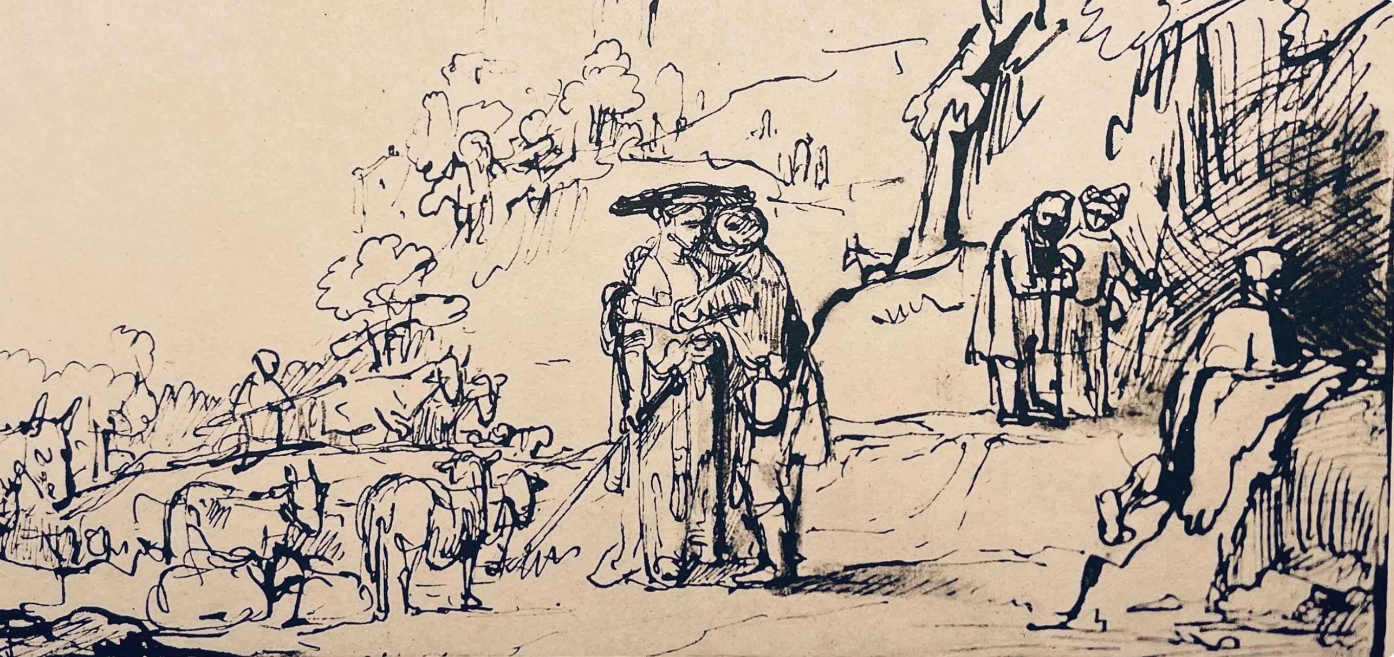 Rembrandt, Composition, Rembrandt, Drawings from the Bible (after) - Print by Rembrandt van Rijn