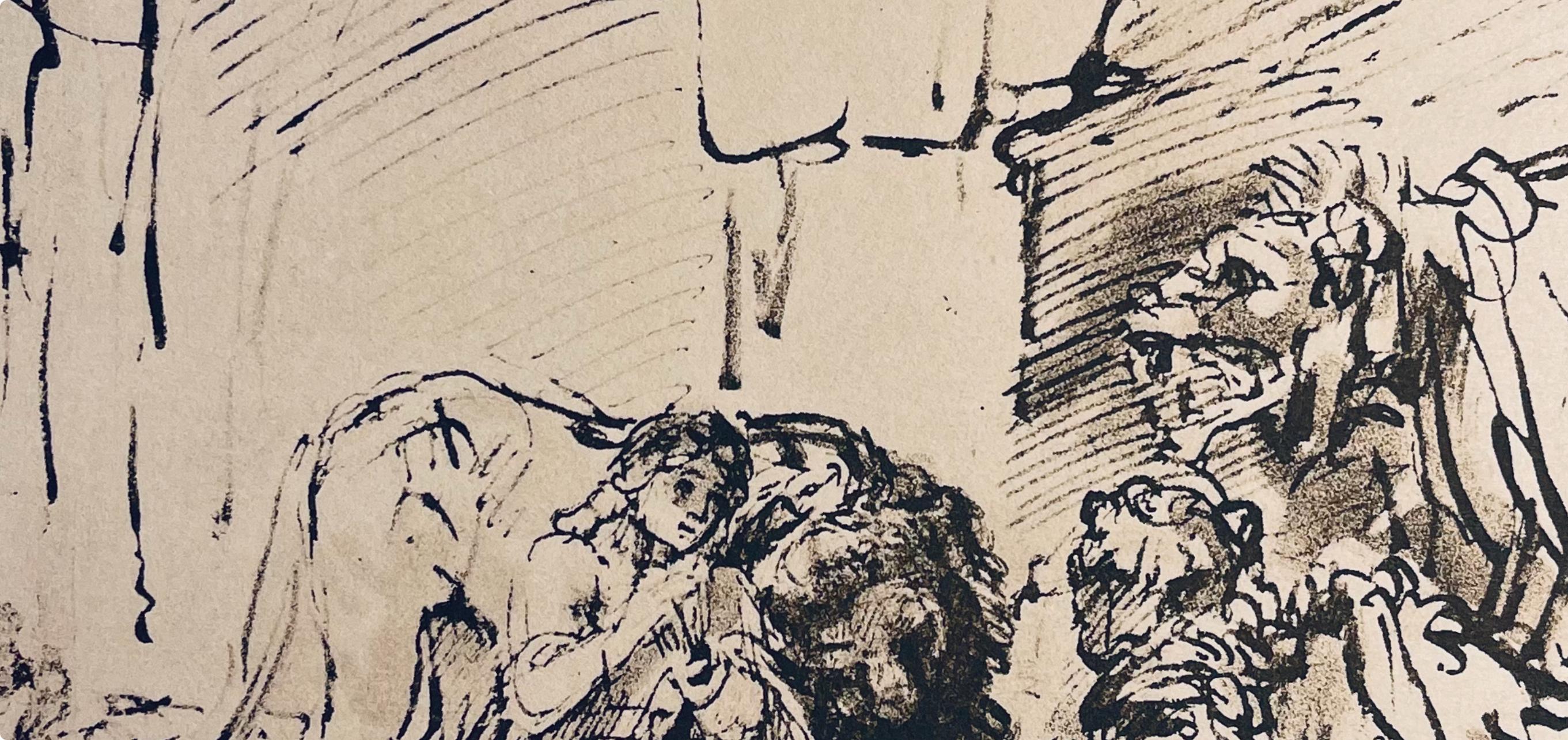 Rembrandt, Composition, Rembrandt, Drawings from the Bible (after) - Baroque Print by Rembrandt van Rijn