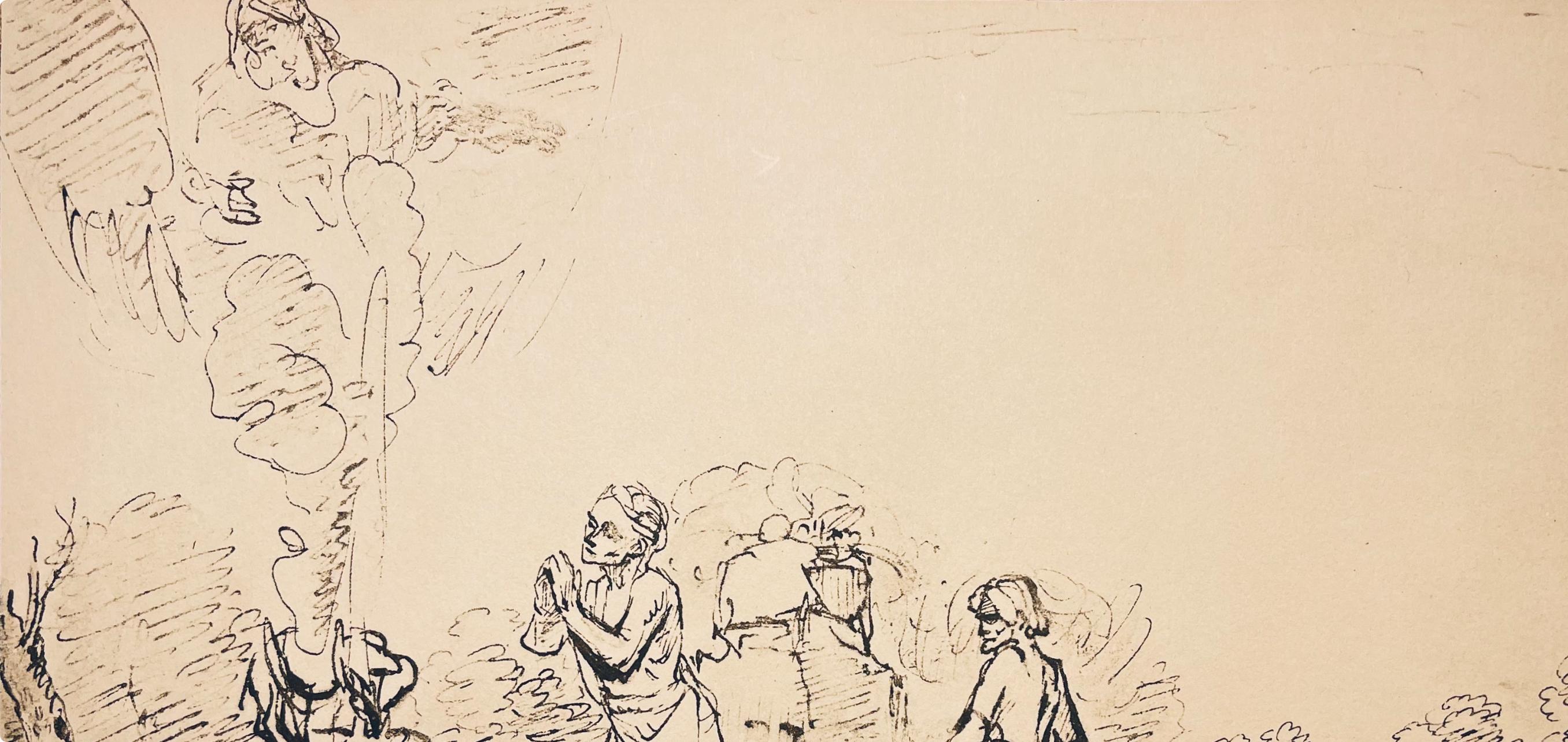 Rembrandt, Composition, Rembrandt, Drawings from the Bible (after) - Baroque Print by Rembrandt van Rijn