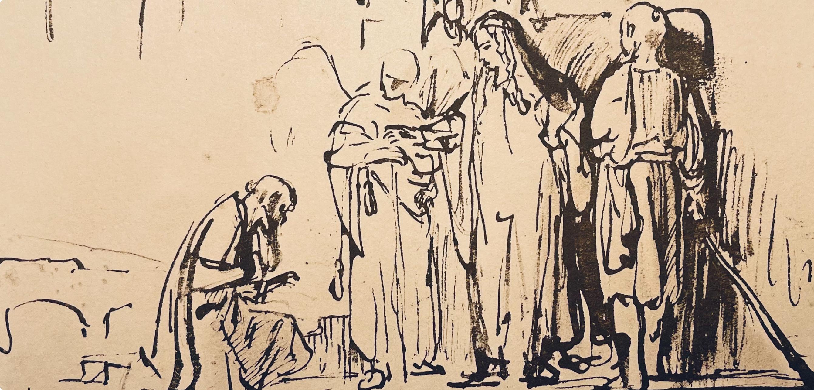 Rembrandt, Composition, Rembrandt, Drawings from the Bible (after) - Baroque Print by Rembrandt van Rijn