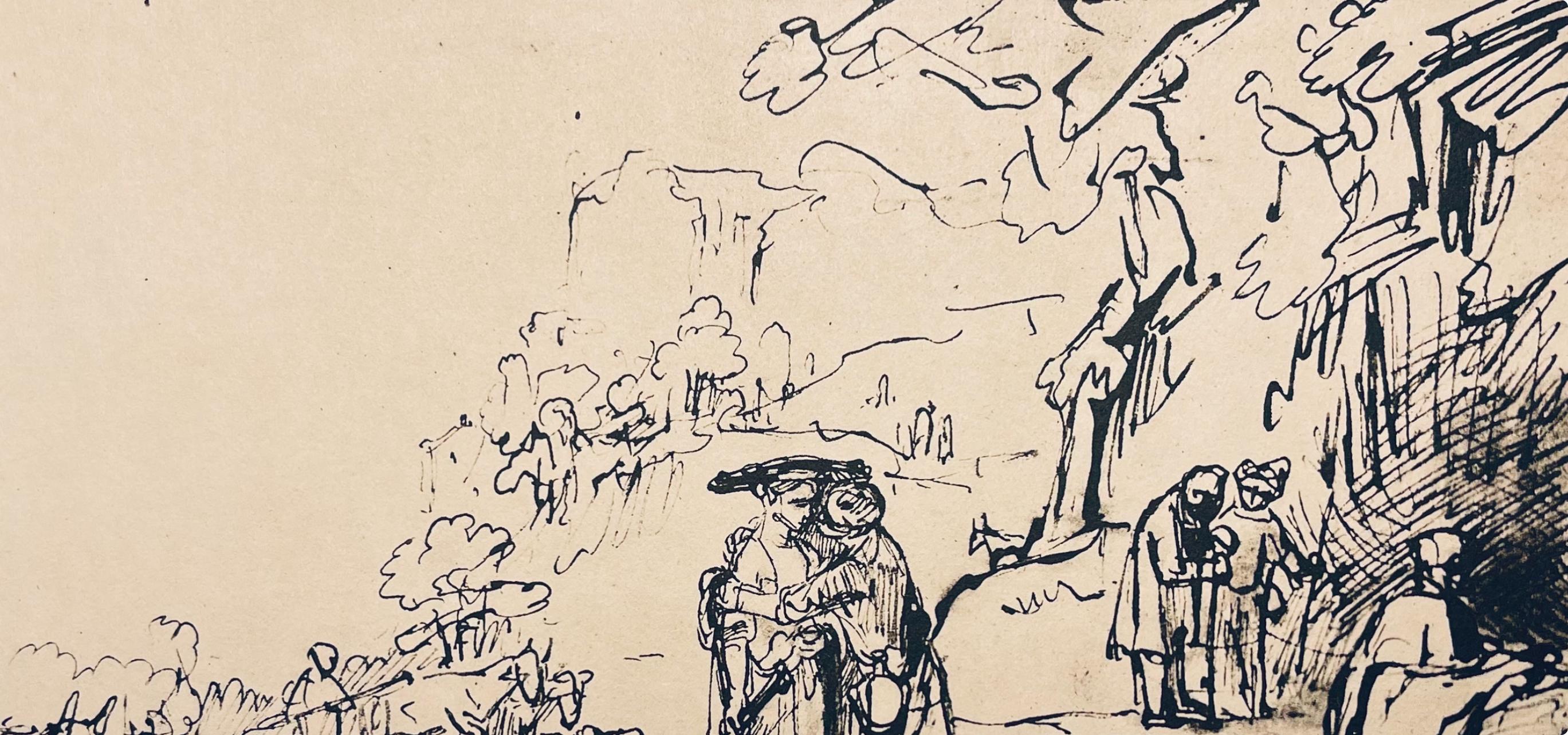 Rembrandt, Composition, Rembrandt, Drawings from the Bible (after) - Baroque Print by Rembrandt van Rijn