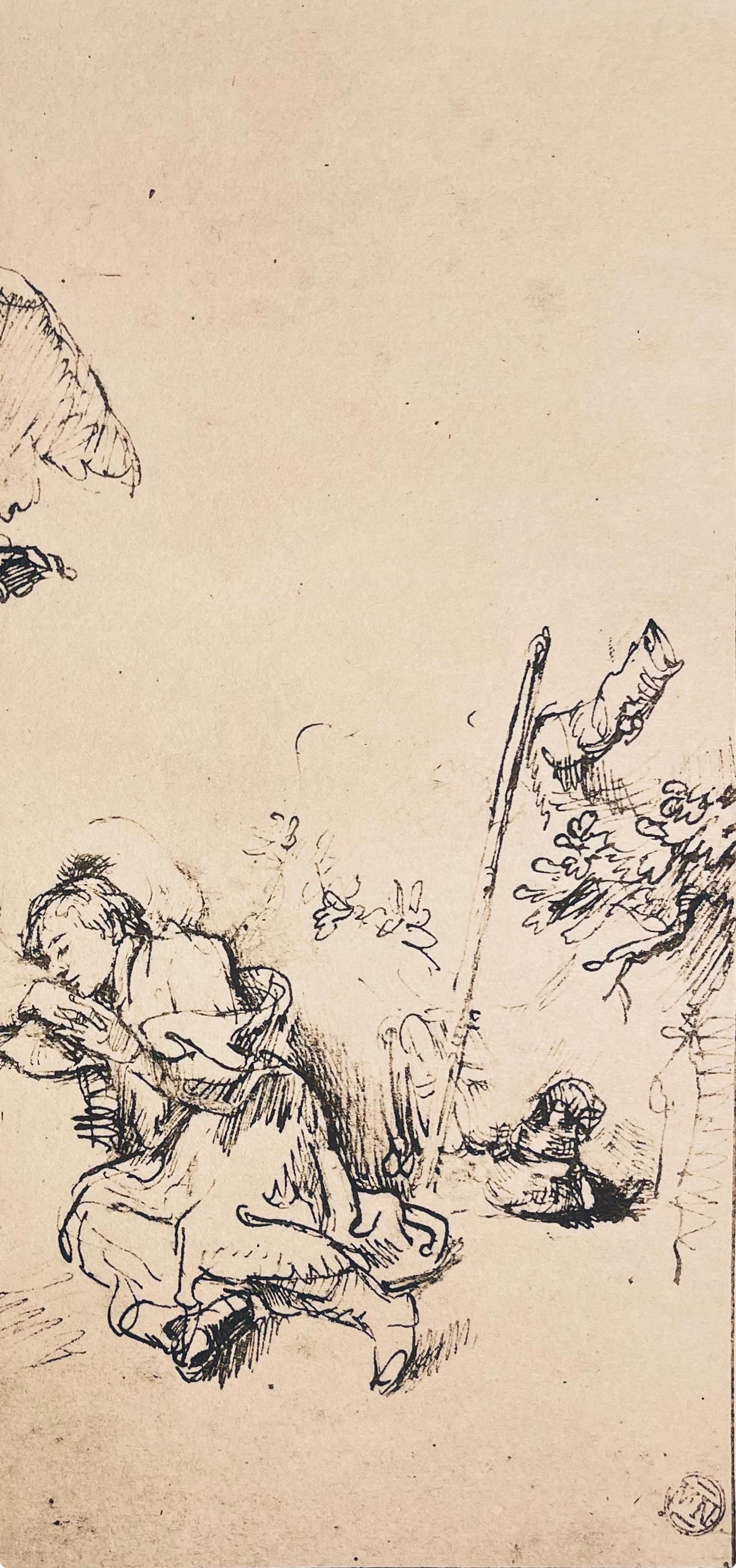 Rembrandt, Composition, Rembrandt, Drawings from the Bible (after) - Beige Landscape Print by Rembrandt van Rijn