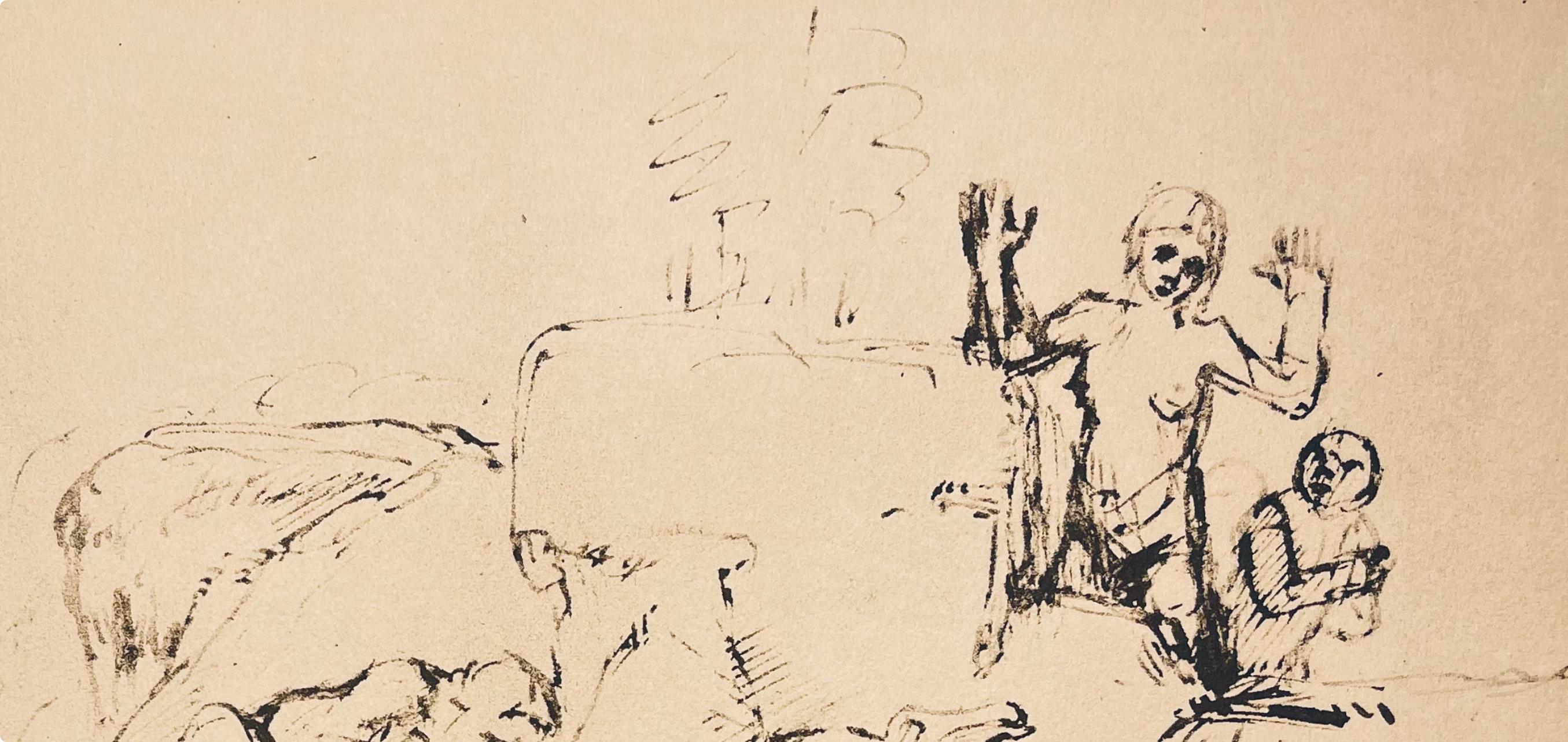 Rembrandt, Composition, Rembrandt, Drawings from the Bible (after) - Beige Figurative Print by Rembrandt van Rijn