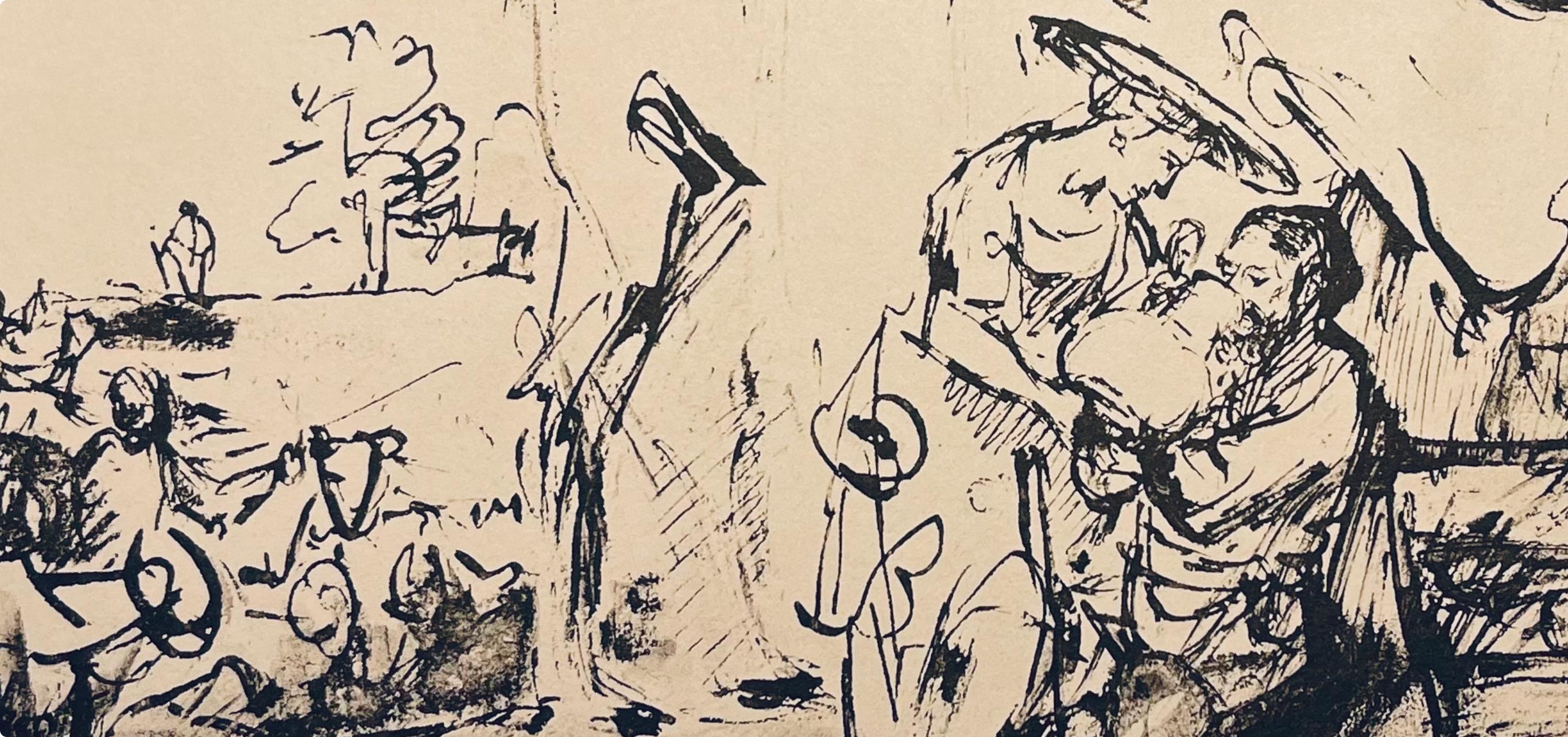 Rembrandt, Composition, Rembrandt, Drawings from the Bible (after) - Beige Figurative Print by Rembrandt van Rijn