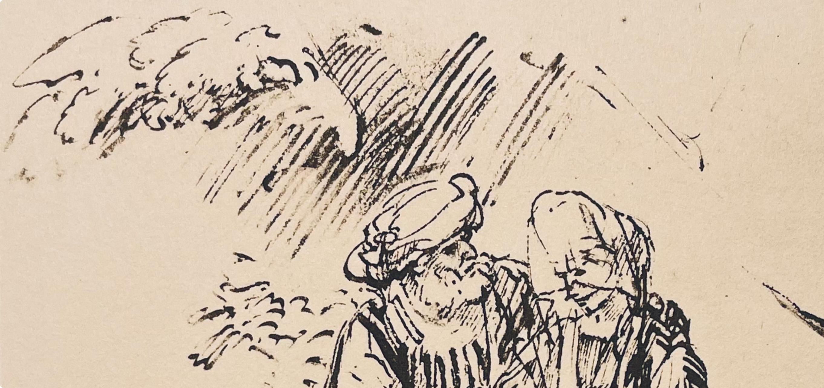 Rembrandt, Komposition, Rembrandt, Zeichnungen aus der Bibel (nach) (Beige), Landscape Print, von Rembrandt van Rijn