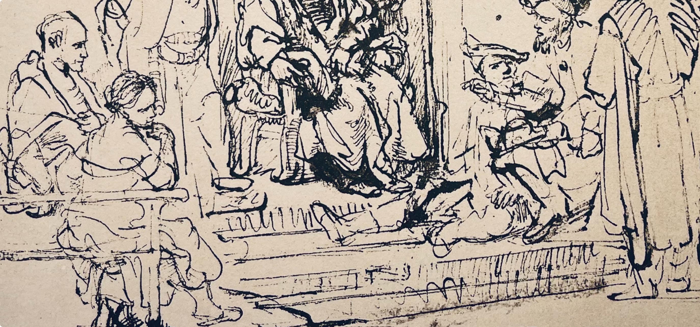 Rembrandt, Composition, Rembrandt, Drawings from the Bible (after) - Beige Landscape Print by Rembrandt van Rijn