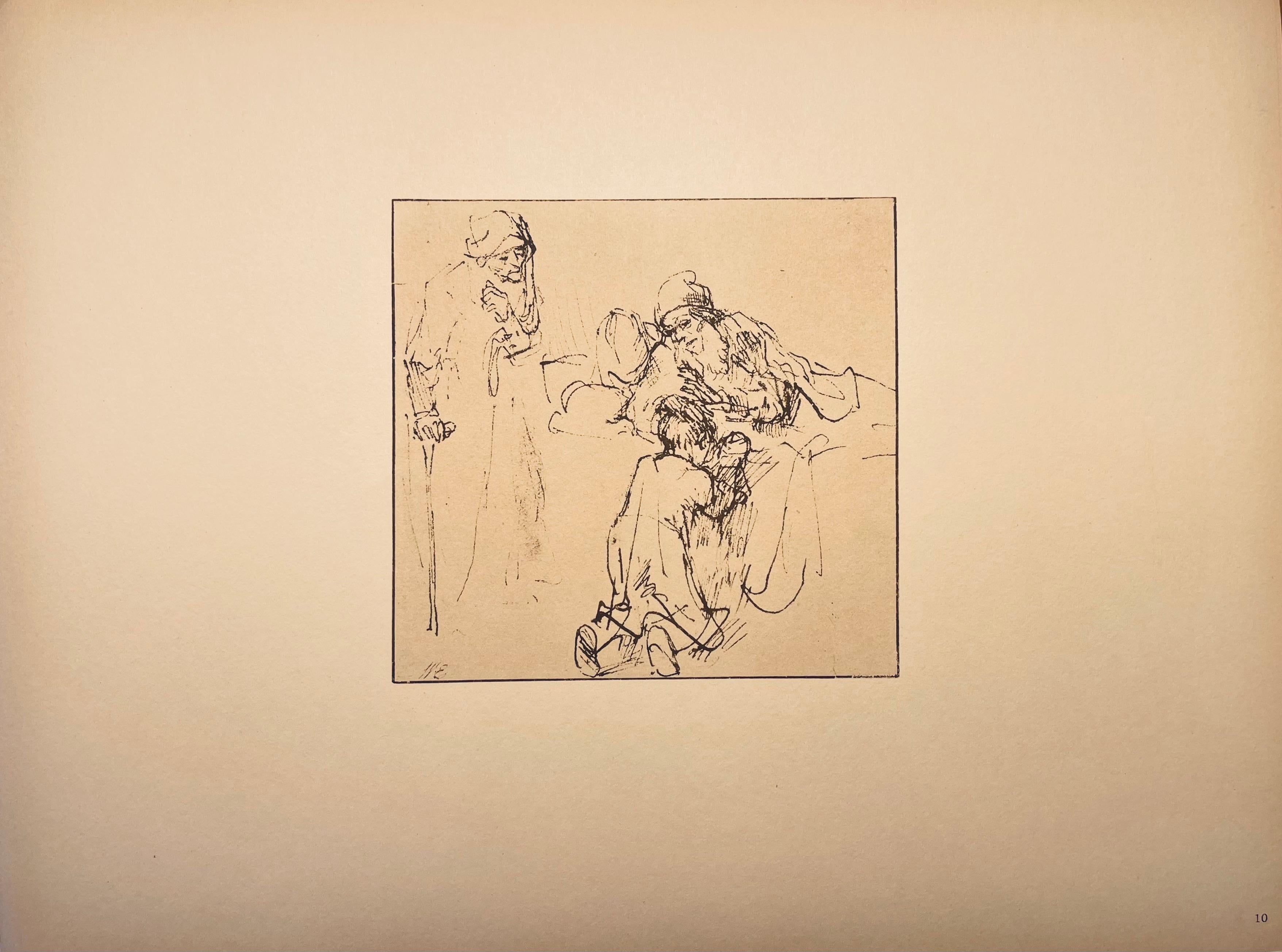 Medium: Lithograph on vélin Hamilton Kilmory paper
Year: 1947
Paper Size: 9.5 x 12.5 inches
Inscription: Unsigned and unnumbered, as issued
Notes: From the folio, Rembrandt, Drawings from the Bible, 1947. Published and printed by Schocken Books,