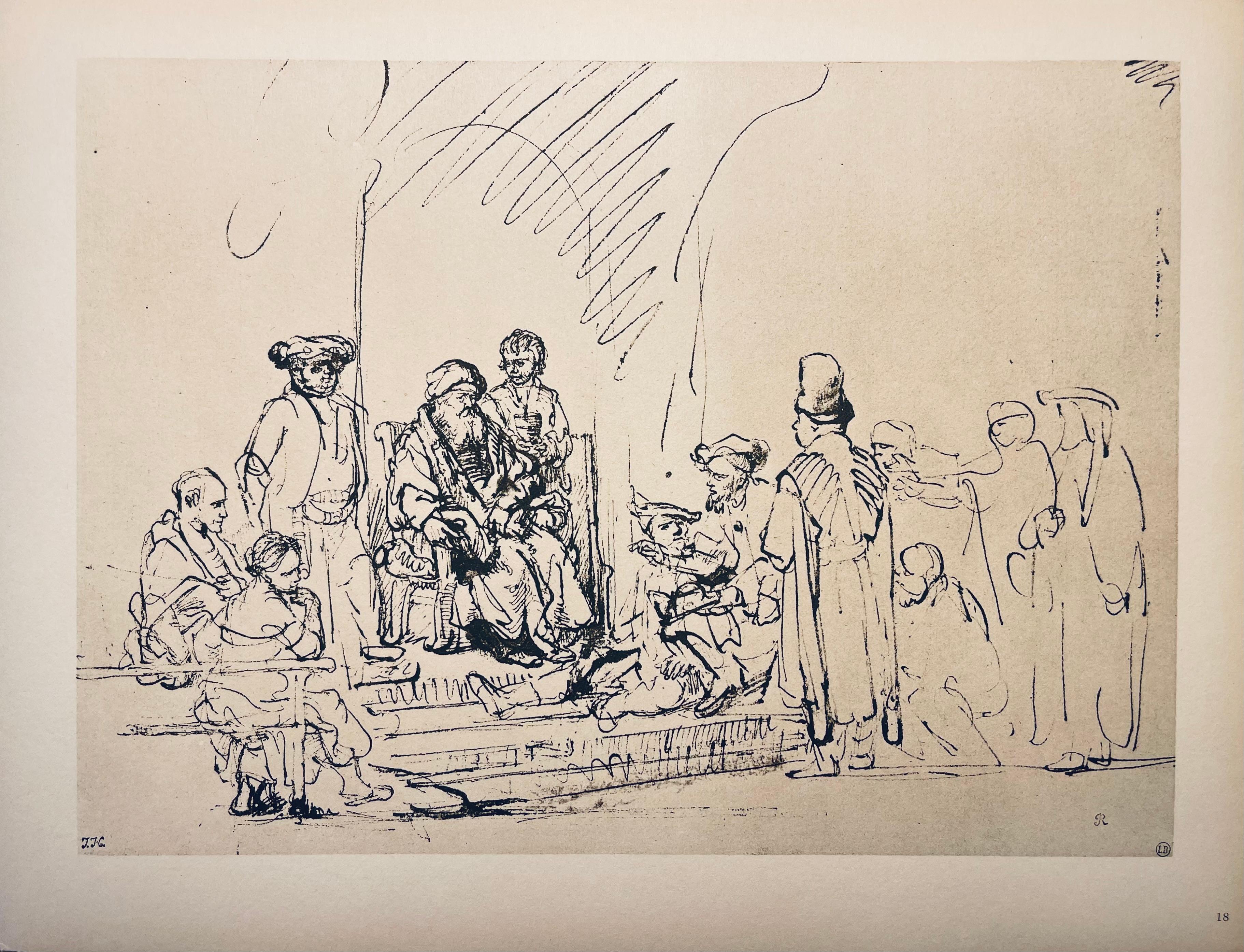 Medium: Lithograph on vélin Hamilton Kilmory paper
Year: 1947
Paper Size: 9.5 x 12.5 inches
Inscription: Unsigned and unnumbered, as issued
Notes: From the folio, Rembrandt, Drawings from the Bible, 1947. Published and printed by Schocken Books,