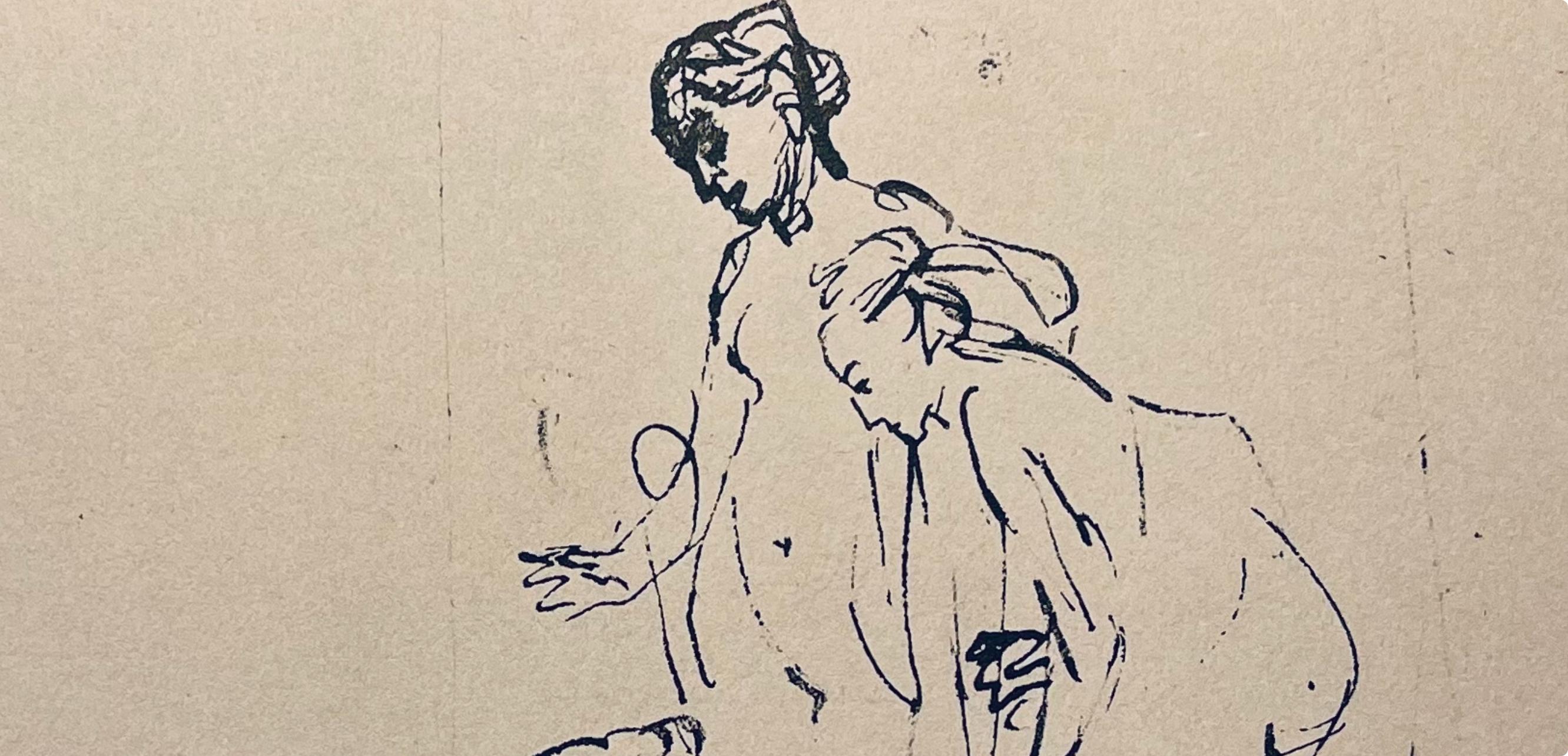 Medium: Lithograph on vélin Hamilton Kilmory paper
Year: 1947
Paper Size: 9.5 x 12.5 inches
Inscription: Unsigned and unnumbered, as issued
Notes: From the folio, Rembrandt, Drawings from the Bible, 1947. Published and printed by Schocken Books,