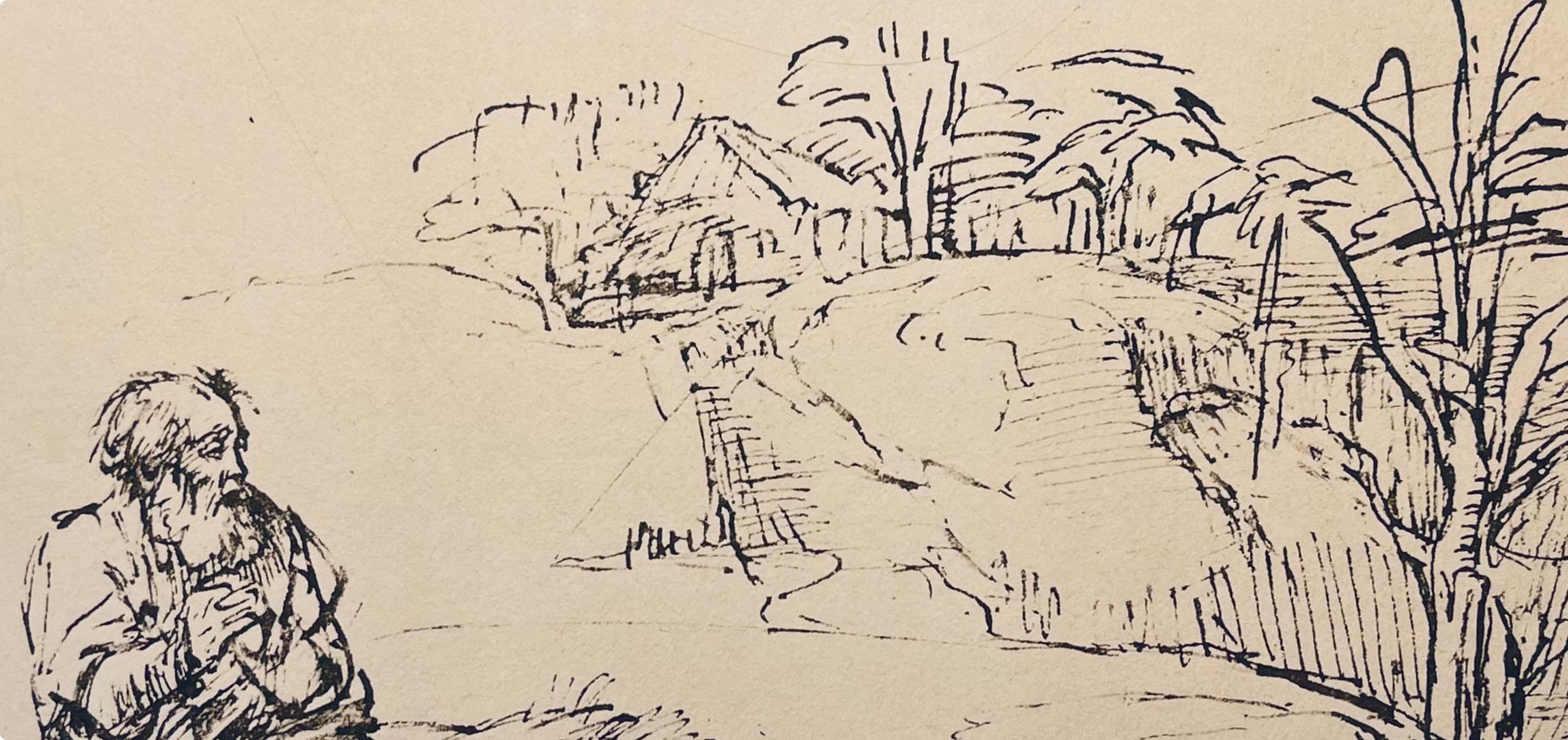 Medium: Lithograph on vélin Hamilton Kilmory paper
Year: 1947
Paper Size: 9.5 x 12.5 inches
Inscription: Unsigned and unnumbered, as issued
Notes: From the folio, Rembrandt, Drawings from the Bible, 1947. Published and printed by Schocken Books,