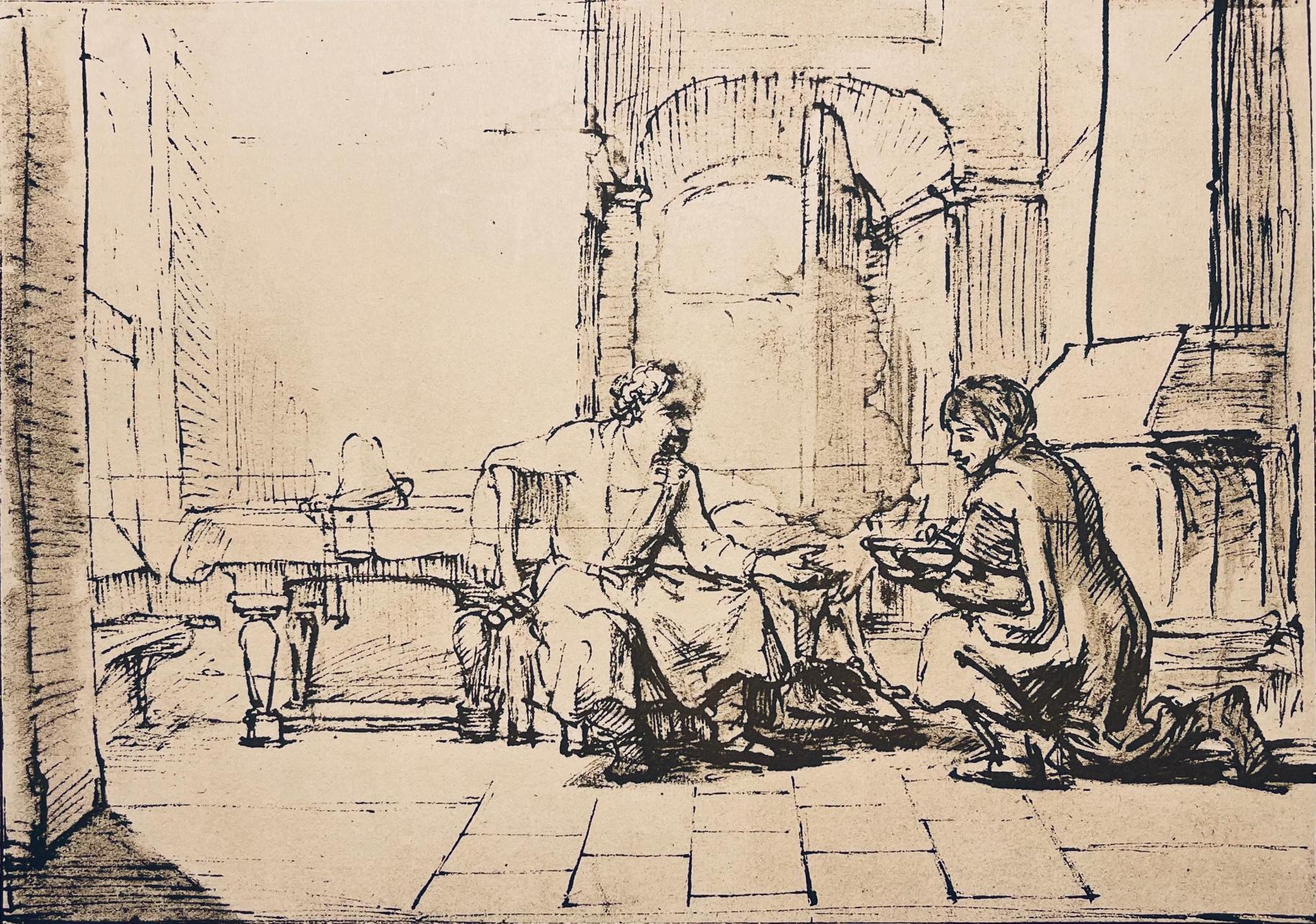 Rembrandt van Rijn Landscape Print - Rembrandt, Composition, Rembrandt, Drawings from the Bible (after)