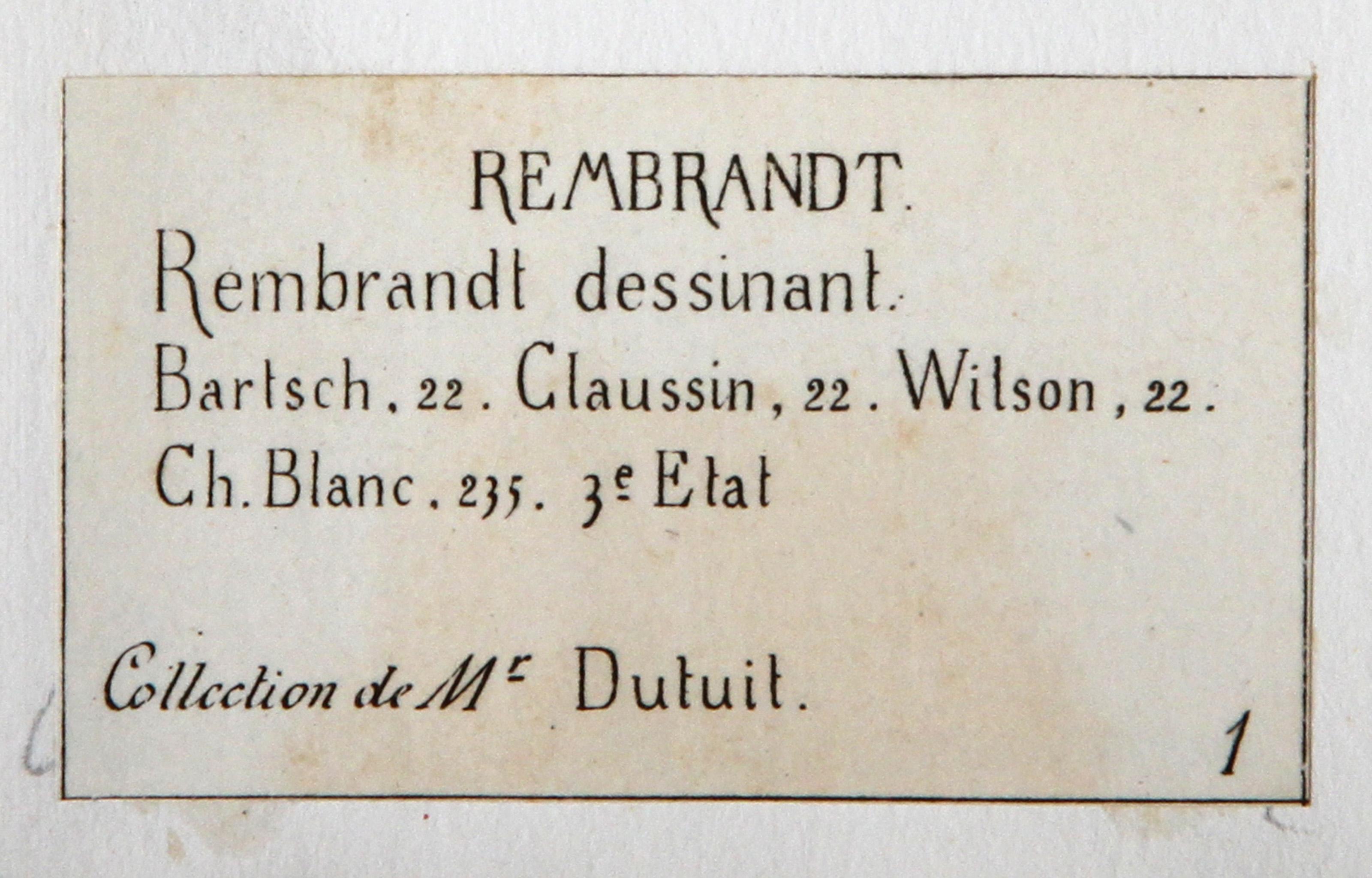 Rembrandt Dessinant  (B22), Heliogravure by Rembrandt van Rijn For Sale 1