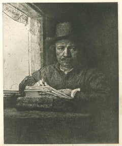 Rembrandt While Drawing II (Self -Portrait) After Rembrandt-Late 19th Century