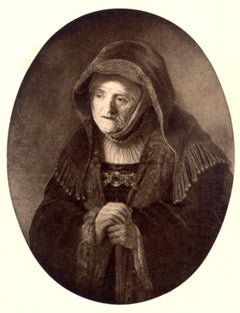 Rembrandt's Mother, Photogravure by Rembrandt van Rijn