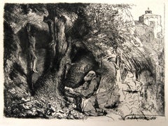San Francisco en Genoux (B107), Heliograbado de Rembrandt van Rijn