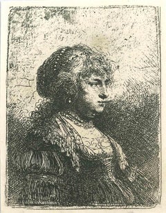 Antique Saskia with the Pearl - Engraving After Rembrandt - Late 19th Century