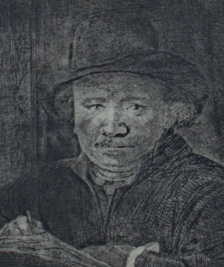 Rembrandt van Rijn "Self Portrait Drawing at a Window," original