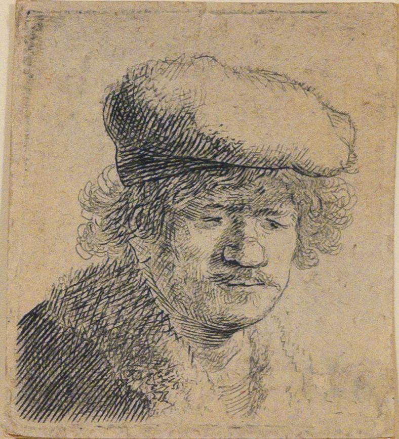 Rembrandt Etching Framed - Print by Rembrandt van Rijn