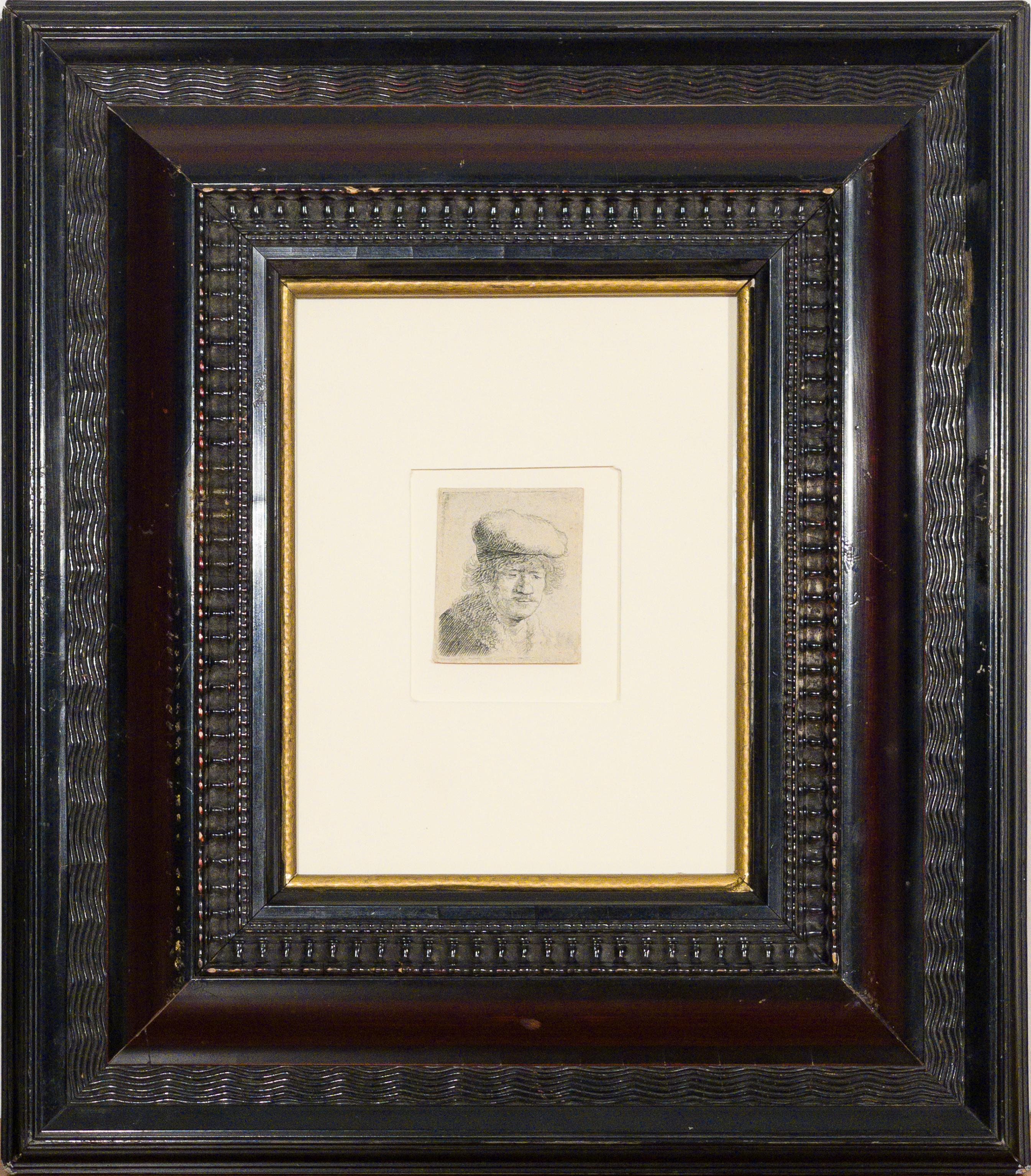Rembrandt van Rijn Portrait Print - Rembrandt Etching Framed