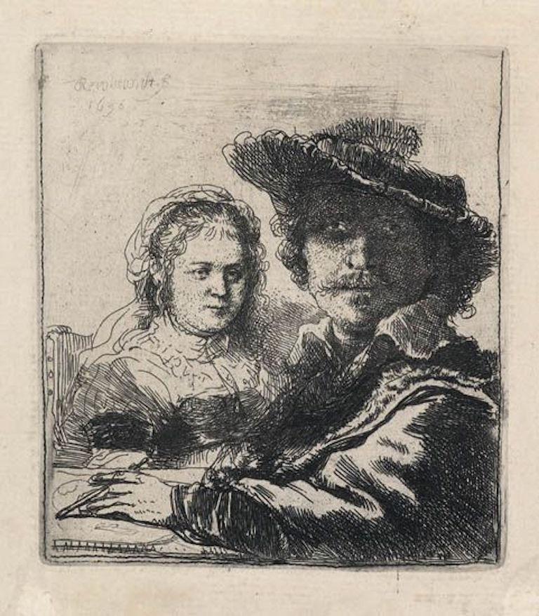 Rembrandt van Rijn Figurative Print - Self Portrait with Saskia