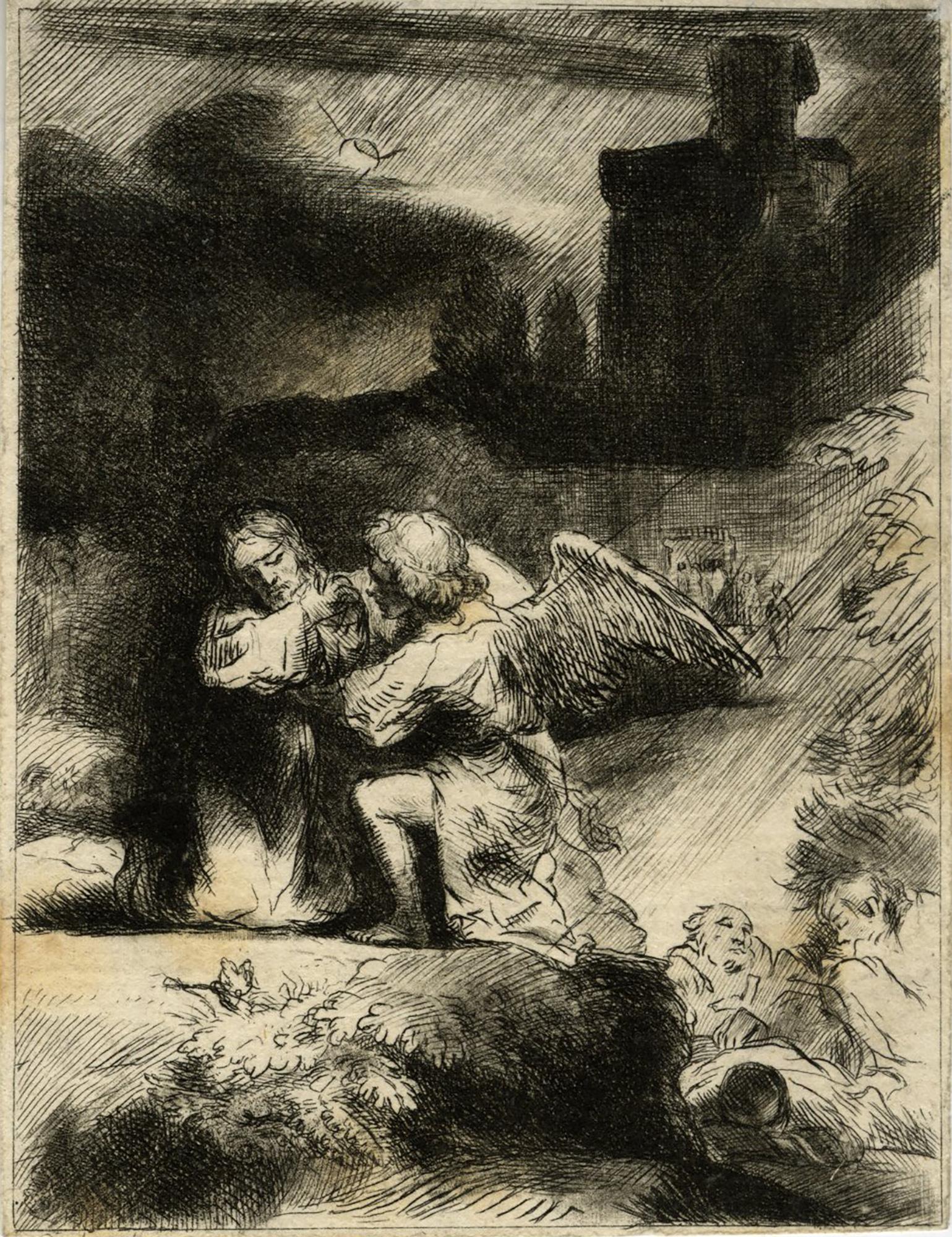 Rembrandt van Rijn Figurative Print - The Agony in the Garden
