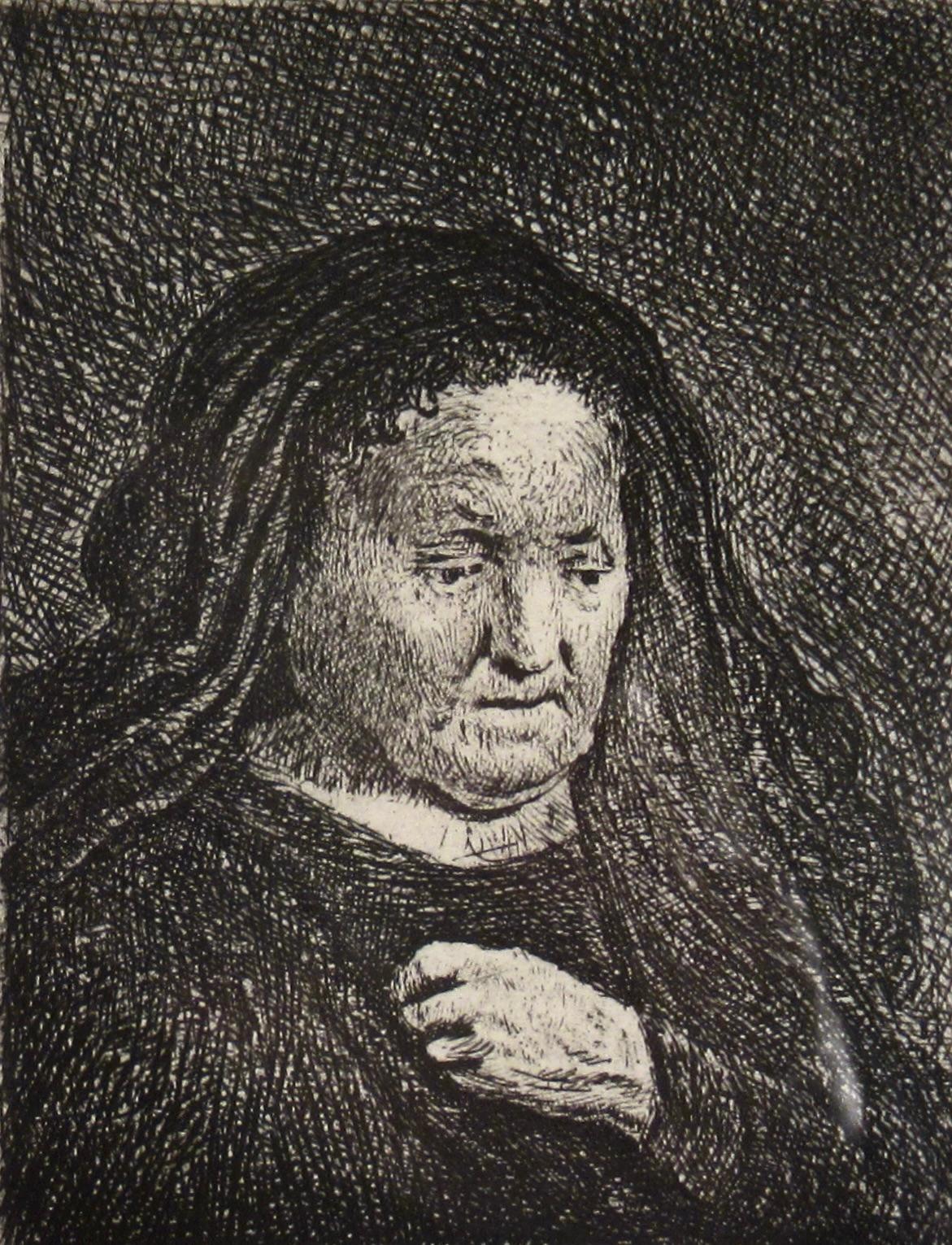 The Artist's Mother - Old Masters Print by Rembrandt van Rijn