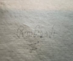 Die Mutter des Künstlers an einem Tisch sitzend, Blick nach links: Dreiviertellänge