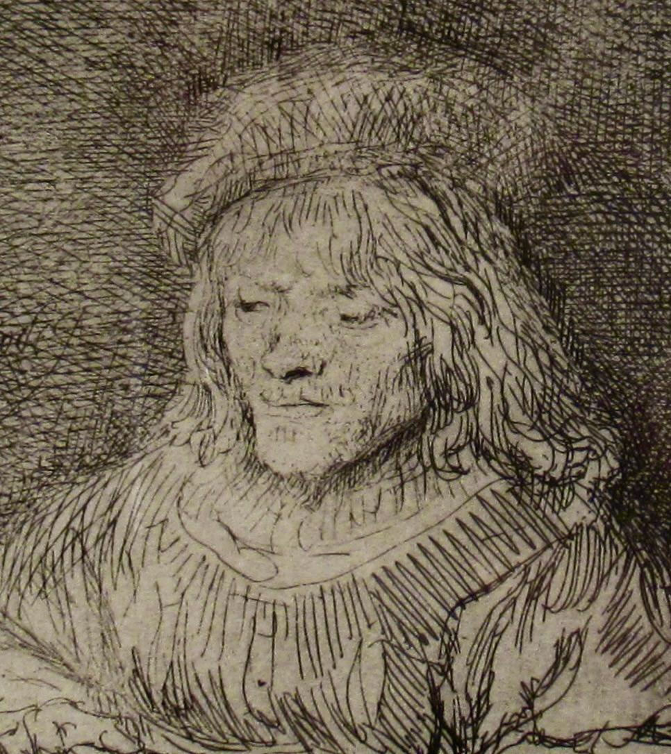 The Card Player - Figurative Print Beige di Rembrandt van Rijn