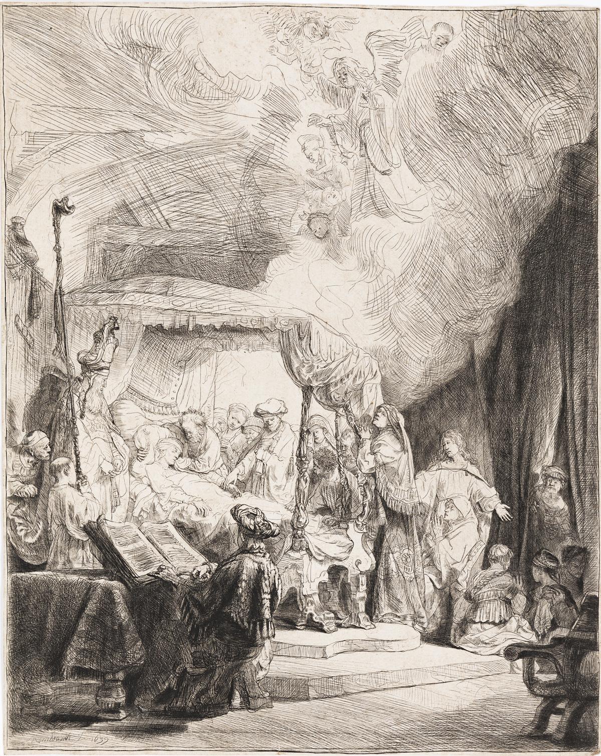 The Death of the Virgin - Print by Rembrandt van Rijn