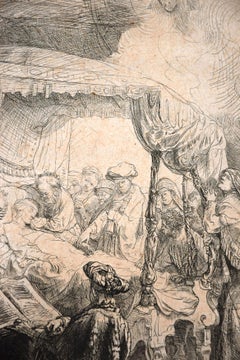La morte della Vergine - Acquaforte originale di Rembrandt - 1639