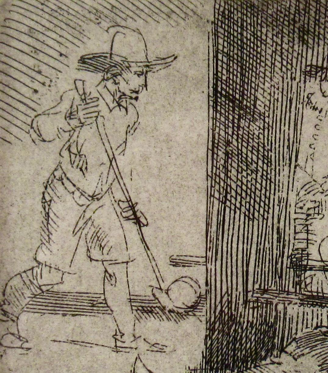 The Golf Player - Figurative Print Marrone di Rembrandt van Rijn